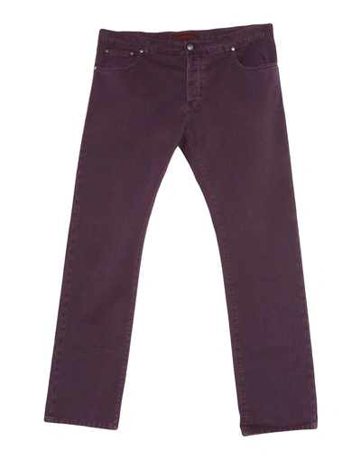 Shop Isaia Casual Pants In Mauve