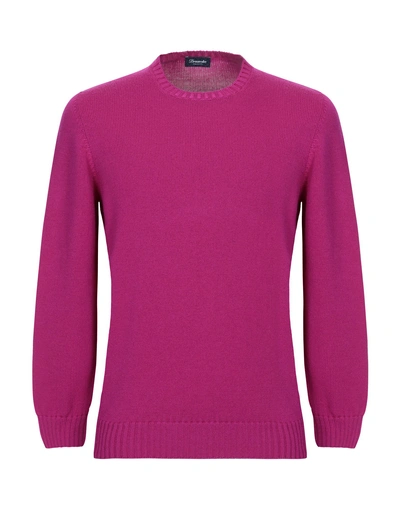 Shop Drumohr Man Sweater Fuchsia Size 44 Merino Wool In Pink