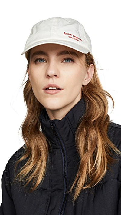 Shop Acne Studios Carliy Dye Baseball Hat In Ecru