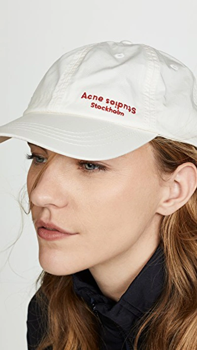 Shop Acne Studios Carliy Dye Baseball Hat In Ecru