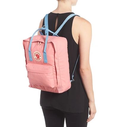 Shop Fjall Raven Kanken Water Resistant Backpack In Pink/ Air Blue