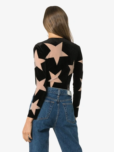 Shop Alexia Hentsch X Browns Cutout Star Velvet Bodysuit In Black