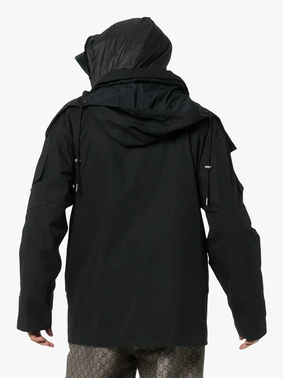 Shop Yves Salomon Bachette Shearling Lined Hooded Coat In C99 Black