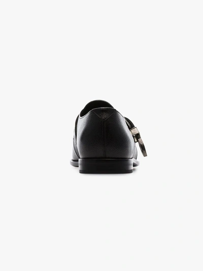 Shop Saint Laurent 'charles' Monk-schuhe Mit Kroko-effekt In 1000 Black
