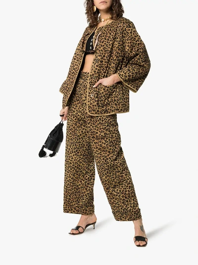 Shop Mara Hoffman Haven Leopard Print Cotton Jacket In Multicoloured