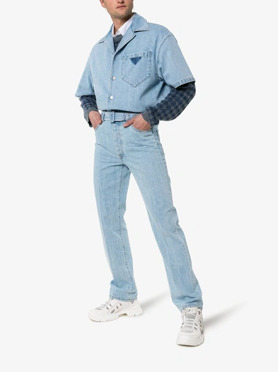 Shop Prada Bootcut-jeans In Blue