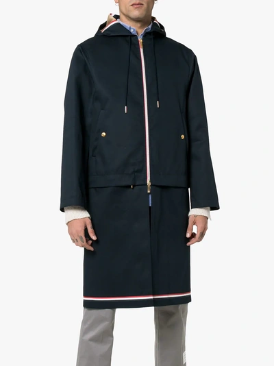 Shop Thom Browne Parka Mit Abnehmbarem Unterteil In Blue