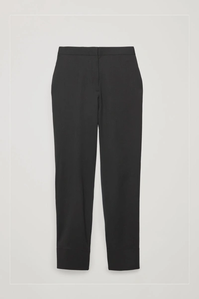 Shop Cos Woven-jersey Mix Trousers In Black