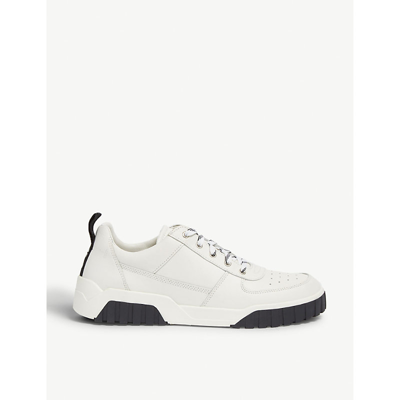 diesel white leather trainers