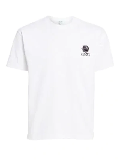 Shop Kenzo Rose Crest Cotton Tee In White