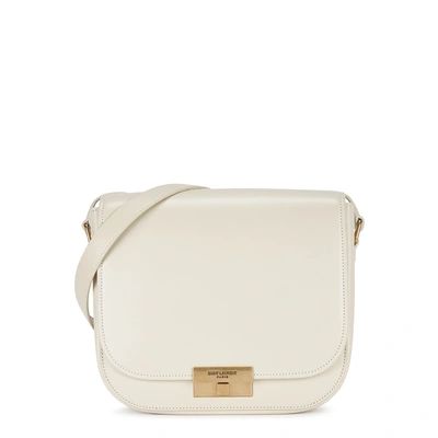 Shop Saint Laurent Betty Cream Leather Shoulder Bag In White