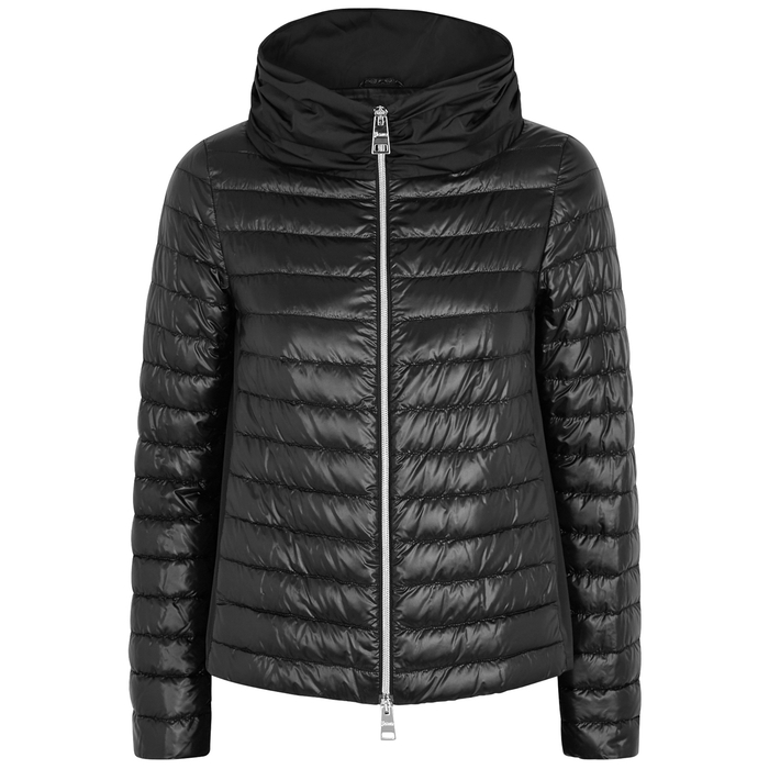 Herno Black Quilted Shell Jacket ModeSens