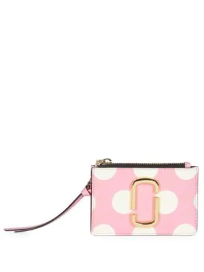 Shop Marc Jacobs Top Zip Coated Leather Wallet In Pink