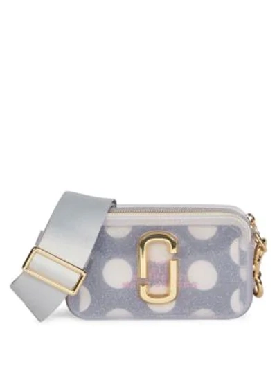 Shop Marc Jacobs Snapshot The Jelly Glitter Coated Leather Camera Bag In Silver