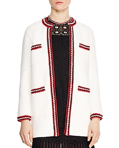 Shop Sandro Luce Open-front Cardigan In Ecru