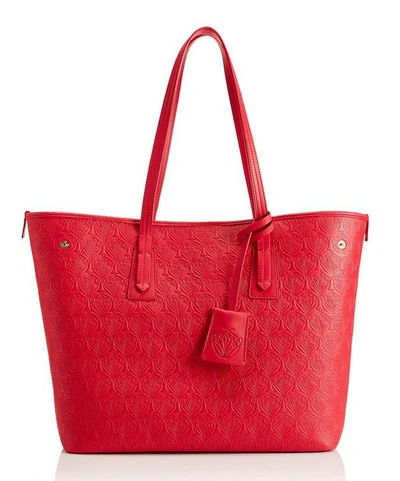 Shop Liberty London Little Marlborough Tote Bag In Iphis Embossed Leather In Pink