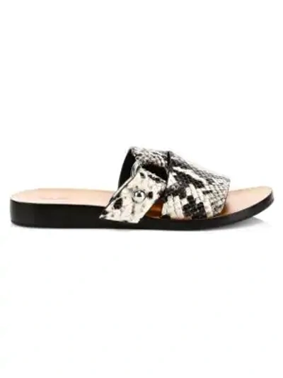 Shop Rag & Bone Arc Flat Slide Sandals In Black White
