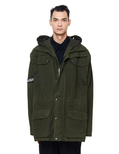 Shop Vetements Khaki Cotton Parka In White