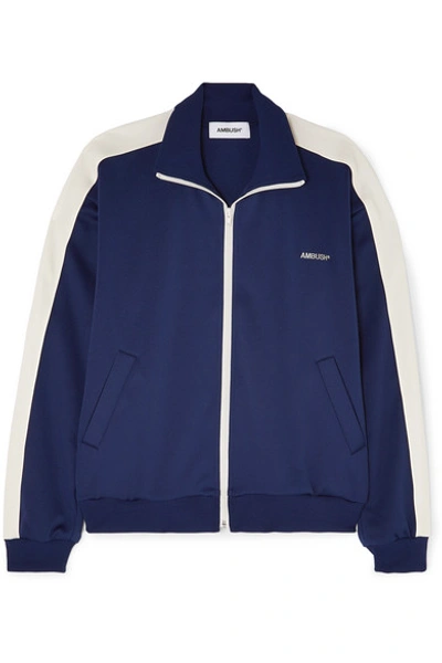 Shop Ambush Striped Satin-jersey Track Jacket In Navy