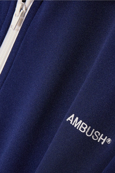 Shop Ambush Striped Satin-jersey Track Jacket In Navy