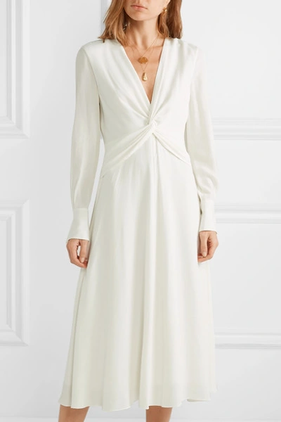 Shop Equipment Faun Knotted Crepe Midi Dress In White