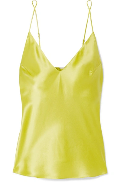 Shop Fleur Du Mal Silk-satin Camisole In Chartreuse