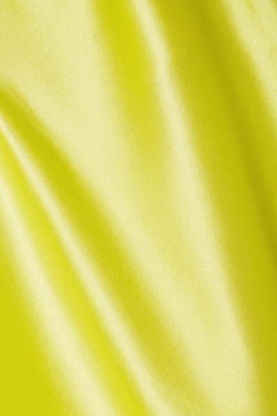 Shop Fleur Du Mal Silk-satin Camisole In Chartreuse
