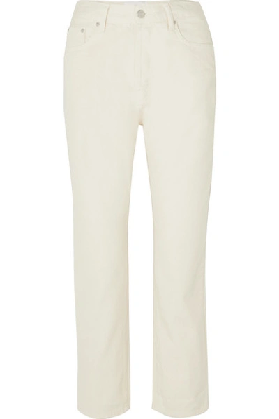 Shop Casasola Mid-rise Cropped Straight-leg Jeans In White