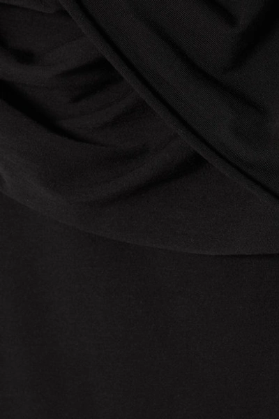 Shop Rick Owens One-shoulder Stretch-jersey Mini Dress In Black
