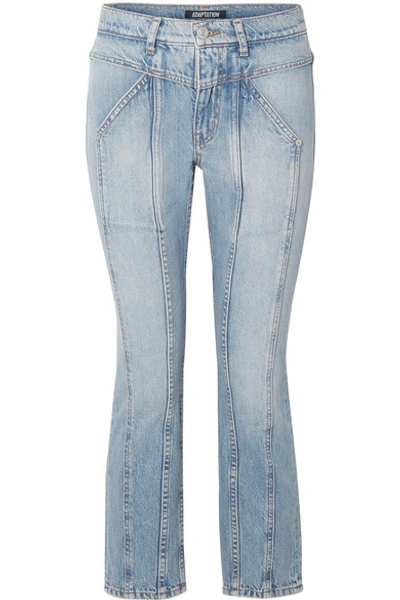 Shop Adaptation Rider Cropped Paneled High-rise Skinny Jeans In Mid Denim