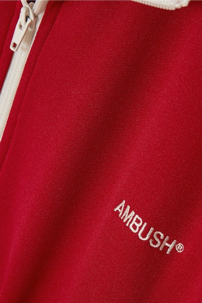 Shop Ambush Striped Satin-jersey Track Jacket In Red