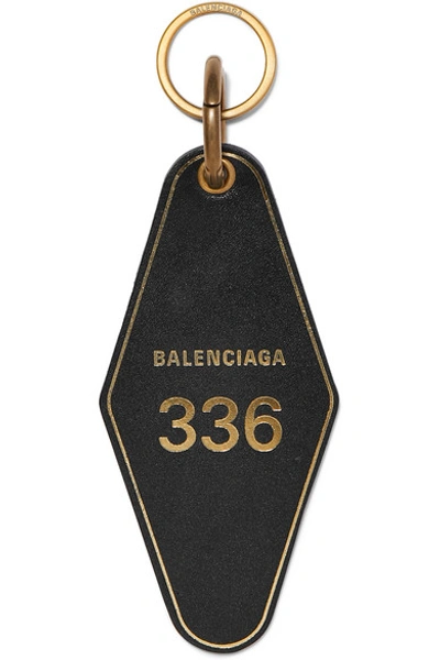 Shop Balenciaga Hotel Printed Leather Keychain