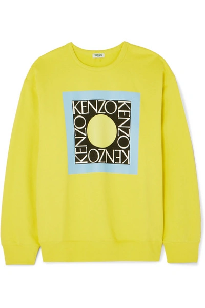 Shop Kenzo Comfort Printed Cotton-jersey Sweater In Yellow