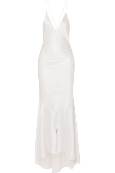 michael lo sordo silk satin gown