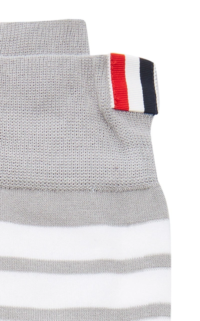 Shop Thom Browne Mid-calf Striped Socks In Light Grey