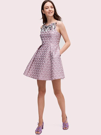 Shop Kate Spade Flora Embellished Dress In Iced Grape