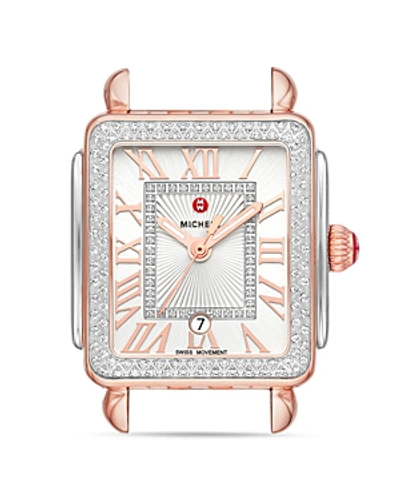 Shop Michele Deco Madison Mid Two-tone Rose Gold Diamond Watch Head, 29mm X 31mm