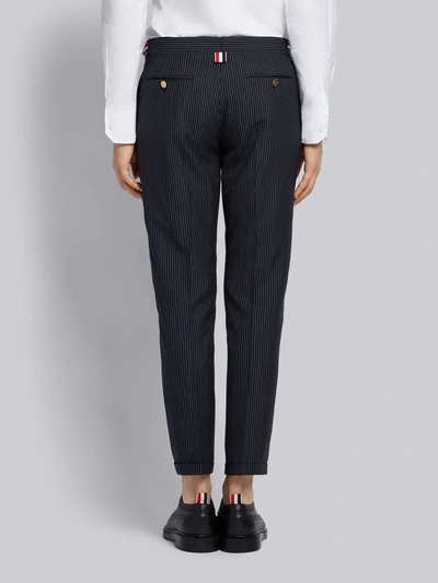 Shop Thom Browne Narrow Pinstripe Skinny-fit Trouser In Blue