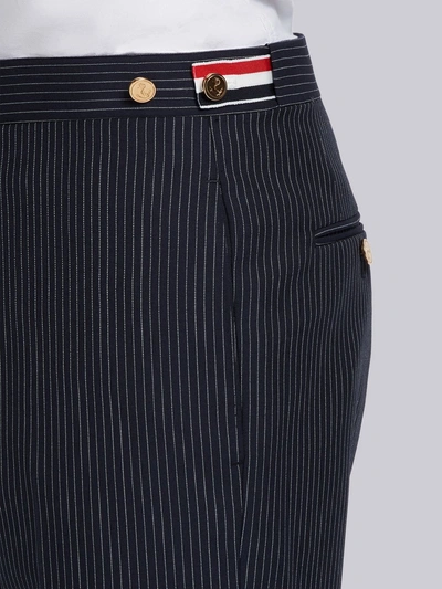 Shop Thom Browne Narrow Pinstripe Skinny-fit Trouser In Blue