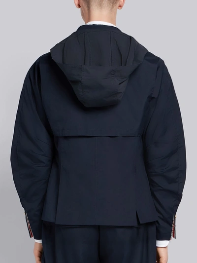 Shop Thom Browne Articulated Hooded Sport Coat In Blue