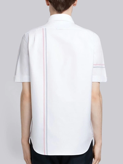 Shop Thom Browne Engineered Rwb Stripe Oxford Shirt In White