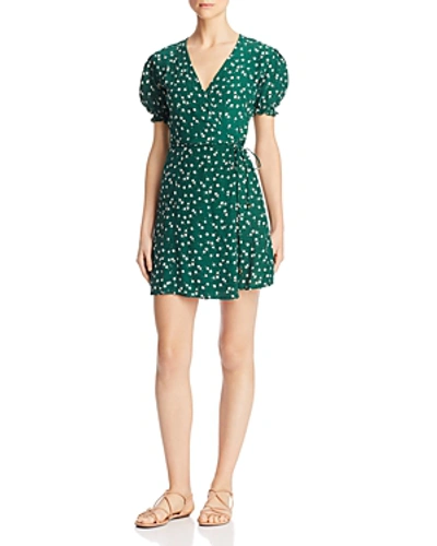 Shop Faithfull The Brand Mira Wrap Dress In Green Floral