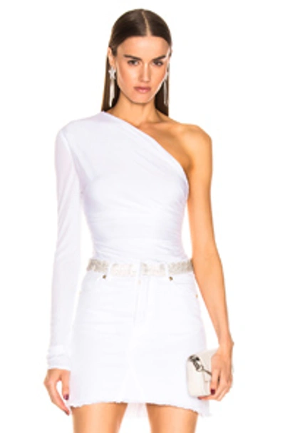 Shop Alexandre Vauthier Jersey Bodysuit In White