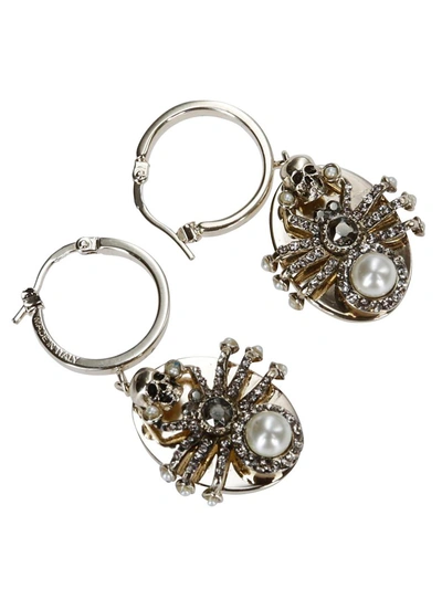 Shop Alexander Mcqueen Spider Earrings In Silver