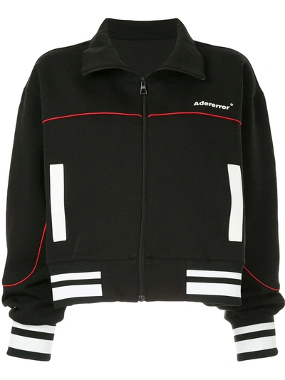 Shop Ader Error Cropped Zip-up Jacket In Black