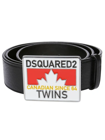 Shop Dsquared2 Canadian Twins Buckle Belt In Black