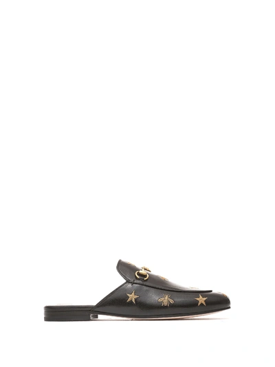 Shop Gucci Princetown Slipper With Embroidery In Nero