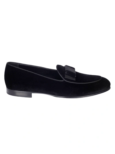 Shop Dolce & Gabbana Bow Tie Loafers In Black