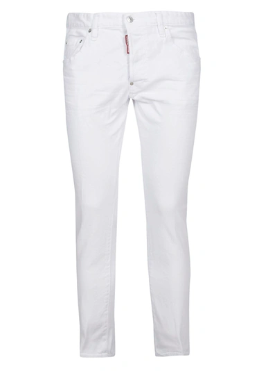 Shop Dsquared2 Low Rise Skinny Trousers In White