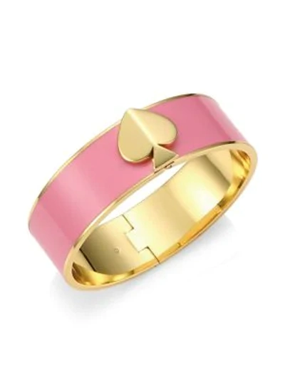 Shop Kate Spade Enamel Spade Bangle Bracelet In Rococo Pink